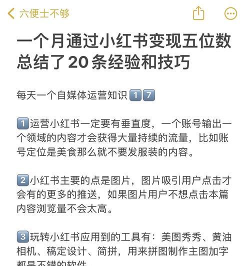 小红书推广的真相与技巧（掌握小红书推广的核心，助力企业营销）